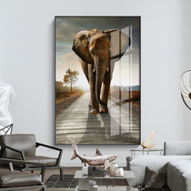 Entrance to the family Xuanguan Elephant Decoration Painting Vertical Version Large Size Entrance Door Wall Hanging Painting Modern Minima Villa Duplex building fresco