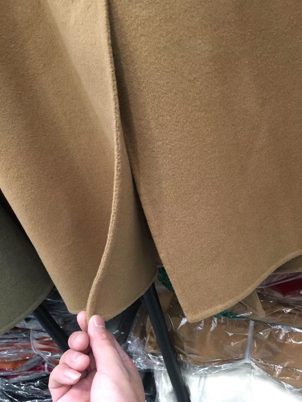 Phiên bản Hàn Quốc của áo len cashmere hai mặt dài hai phần áo khoác len sau khi mở 17 mùa đông quần áo mới của phụ nữ - Áo Hàn Quốc áo măng tô burberry nữ