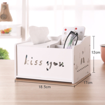 Multifunctional tissue box coffee table desktop remote control storage box napkin drawing box creative European living room simple