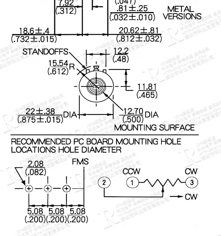 Chiết áp vết thương dây đa vòng chính xác 3590S-2-103L 502L 104L 1K5K10K100K núm chỉnh tỷ lệ đấu chiết áp 3 chân