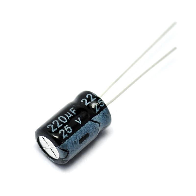 Risym electrolytic capacitor 25V/220uF volume 8*12mm in-line high quality aluminum electrolytic capacitor 50
