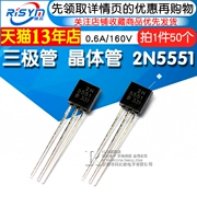 ký hiệu transistor Transistor Risym 2N5551 0.6A/160V NPN Transistor công suất thấp TO-92 50 miếng transistor a1015 s8050