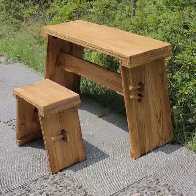 Enhanced version of guqin table and stool Yangzhou Tongmu solid wood guqin table sound good Chinese learning table tea table wheat yellow