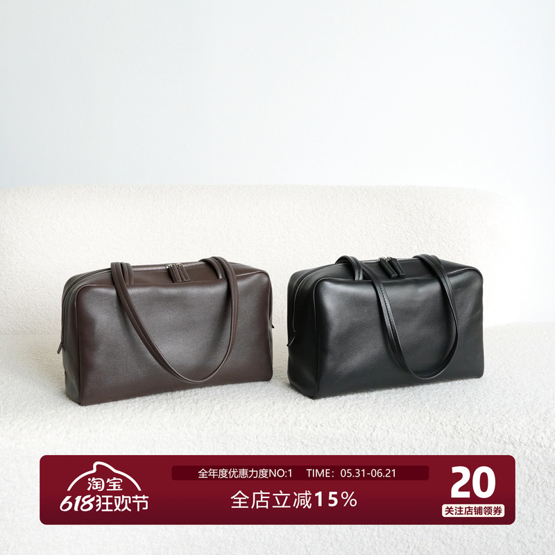 Junini Journeyy Row Imported Sheepskin Astra Bowling Bag Single Shoulder Handbag Underarm Pillow Bag for Women