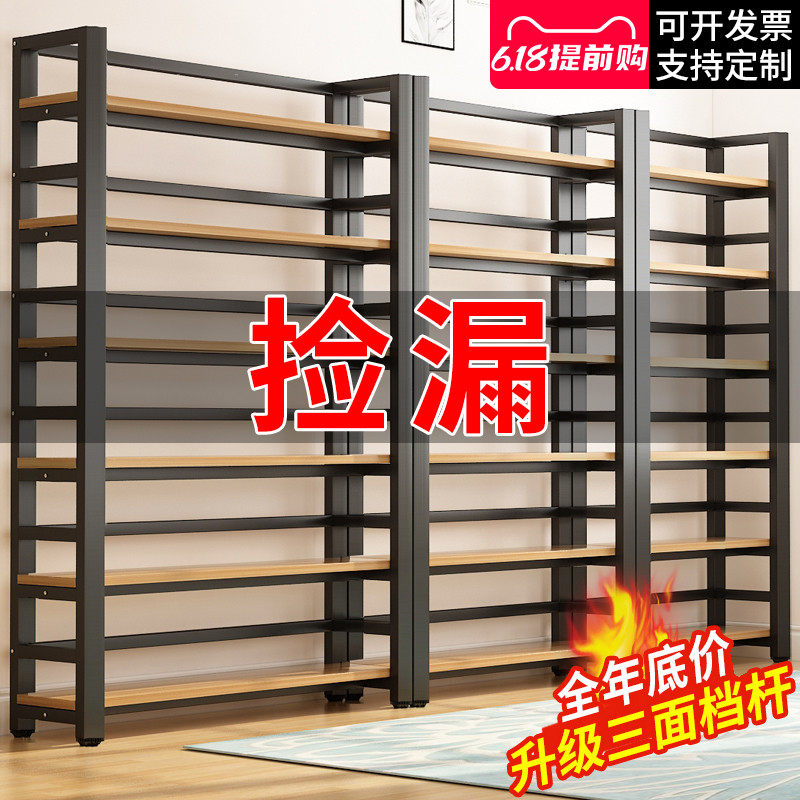 Bookshelves Landing Bookcase Desktop Shelving Bedrooms Simple Steel Wood Multilayer Shelving Family Living Room Iron Art Shelves
