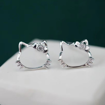 18K Gold Natural Diamond Kittens Earrings Earrings Earrings Earrings Single Drill Little Clear New Fashion 100 Hitch Cute Color Gold AU750