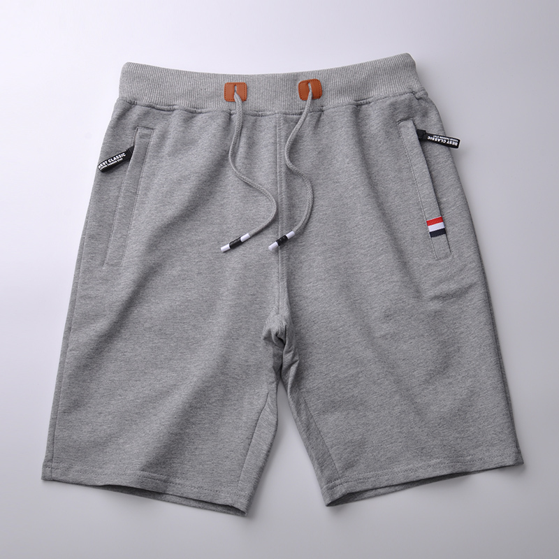 Men's Summer Sports Casual Shorts with Zipper Pockets, Knitted Cotton Pants for Outdoor Wear, Available in 3/4 and 1/2 Length