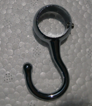 Clothes Rod windproof hook stainless steel windproof ring kitchen adhesive hook S hook 25mm tube movable positioning hook hook