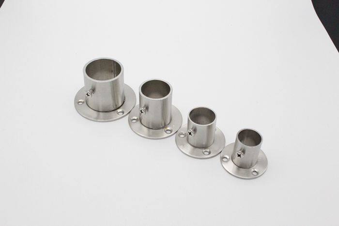 THICKENED 25MM32MM stainless steel flange hanging rod seat balcony stainless steel pipe seat high foot flange seat