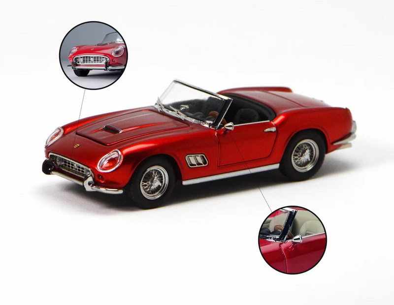 Gfcc Red Ferrari California Alloy Car Model 1:64 Retro Convertible Sports Car Simulation Collectible Car Model
