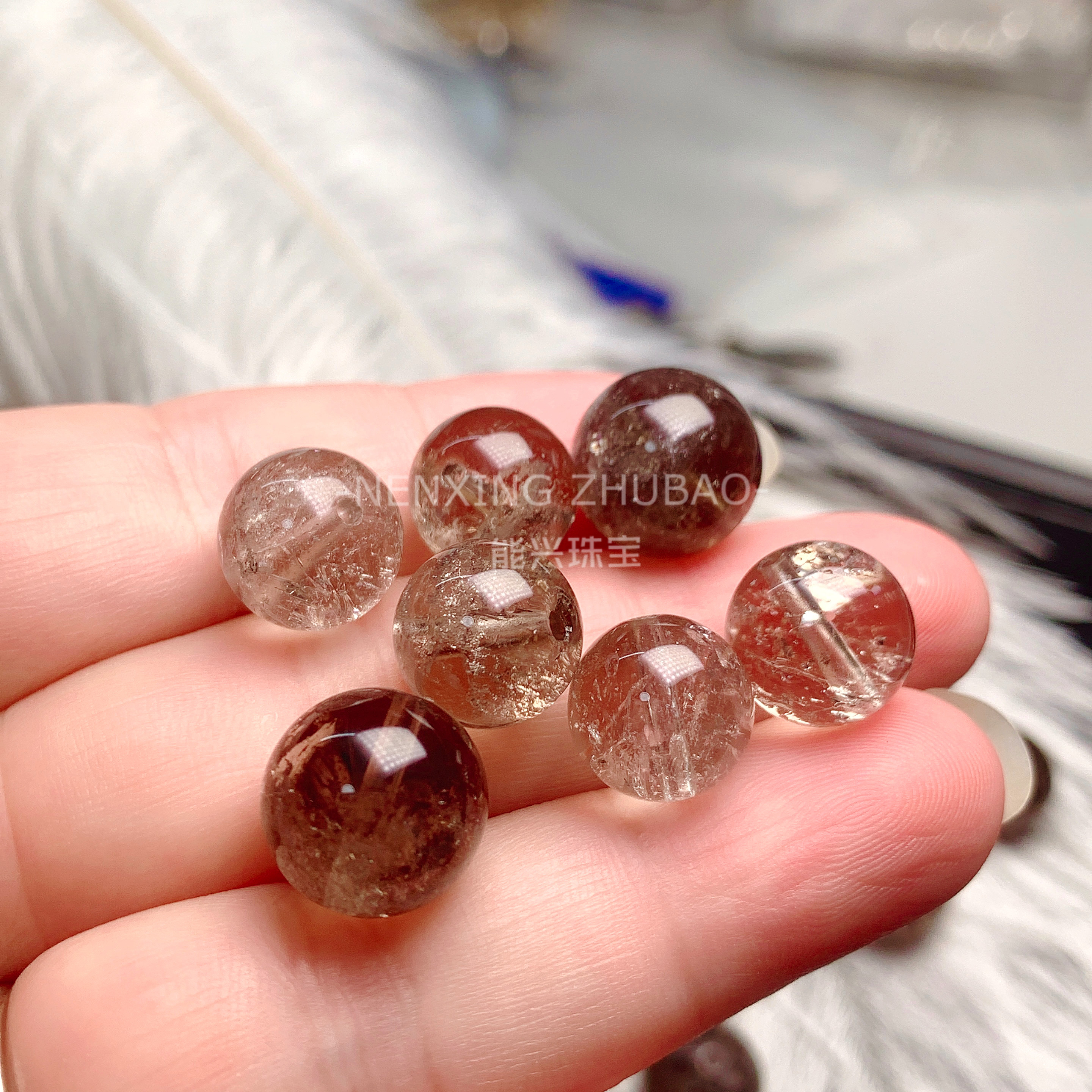 天然黑金茶阿赛斯特莱散珠子单颗圆珠烟晶 DIY 手串手链,让你的魅力值爆表!-DIY配件-淘宝好物网