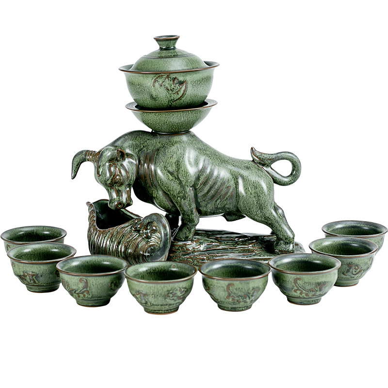 A friend is A complete set of ceramic kung fu tea set automatic tea modern household utensils teapot tea gift set tea service