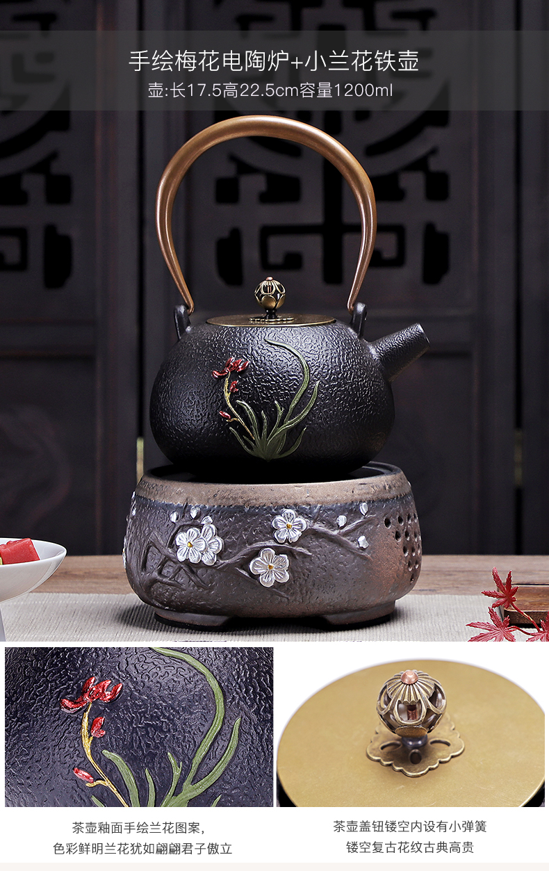 Electric TaoLu boiled tea, iron pot of boiling glass teapot household kung fu tea set teapot tea stove cooking kettle