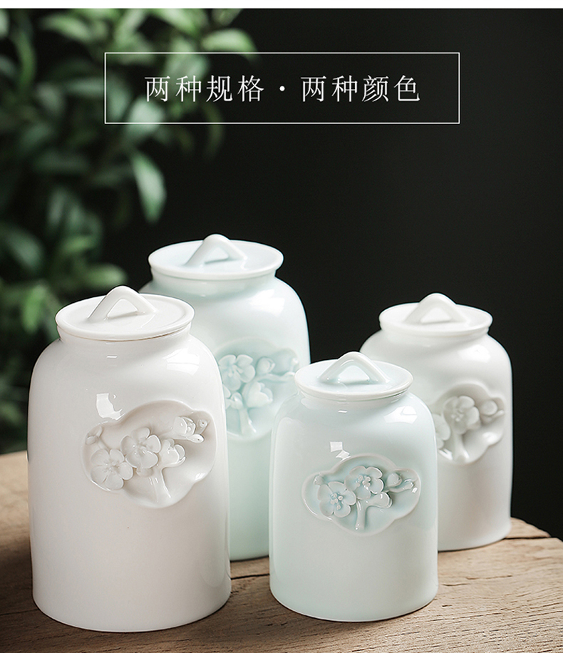 Friend is ceramic tea pot seal pot red green tea pu 'er tea storage tanks tieguanyin tea tins gift box