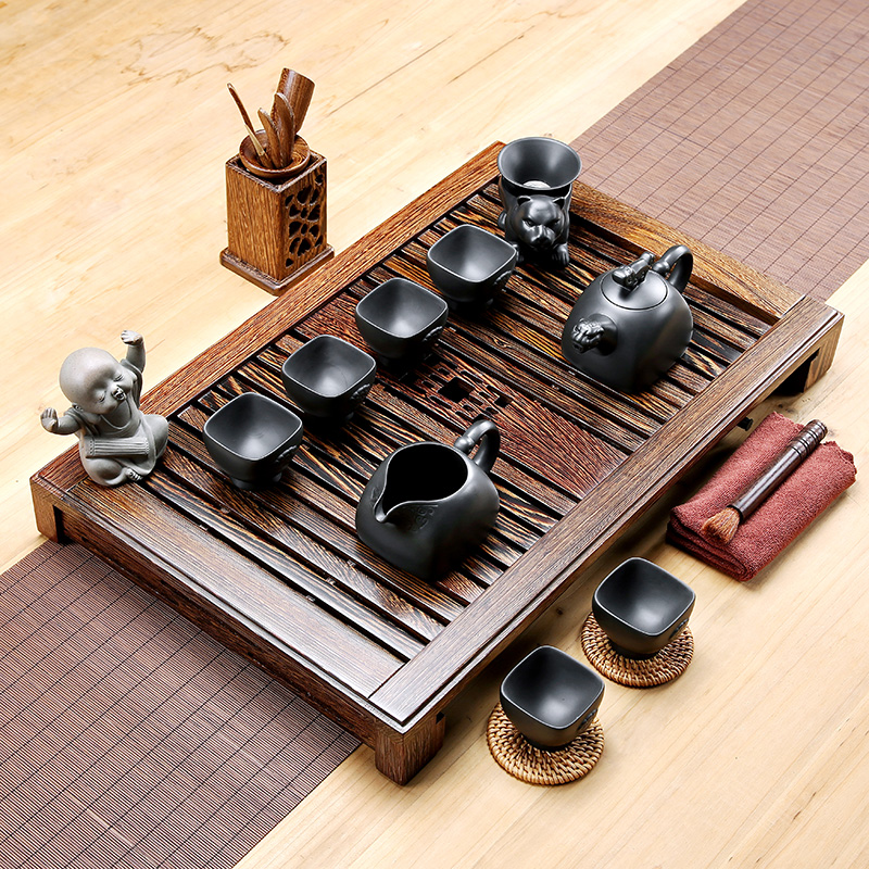 Chicken wings wood tea tray was your up ceramic tea set a complete set of kung fu tea cups solid wood contracted household sea tea table