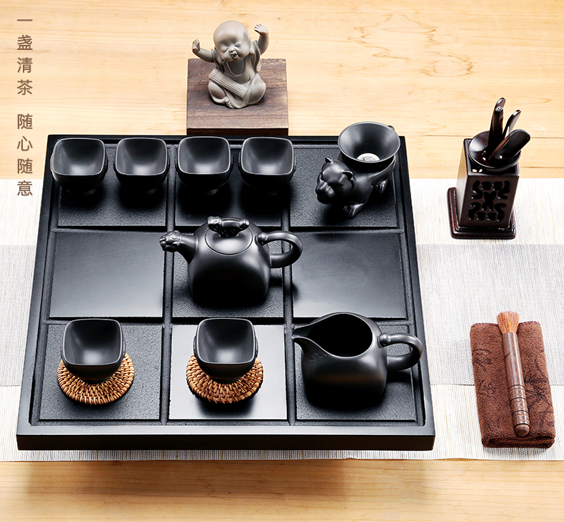 Friend is sharply stone tea tray of a complete set of tea set violet arenaceous kung fu tea tea family contracted reservoir type tea tray