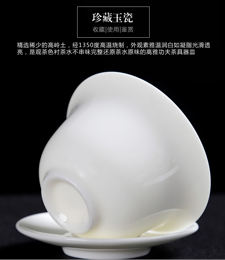 Friend is ceramic kung fu tea tureen three to cover cup tea bowl of tea in teapots dehua white porcelain white in China