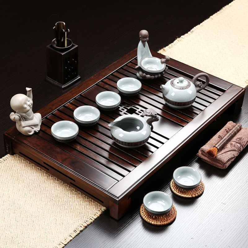 Friend is ebony tea tray tea sets are it to kung fu tea cups of a complete set of solid wood, contracted sea water tea table