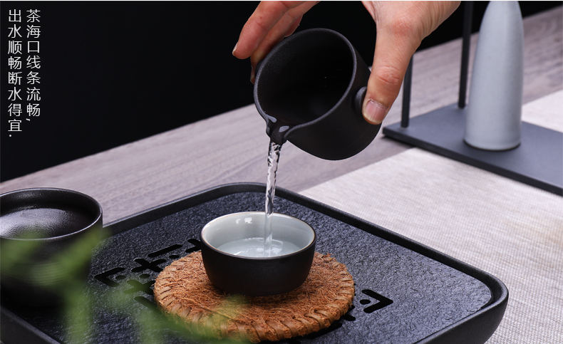 Friend is violet arenaceous kung fu tea set household contracted ceramic cups magnetic electric furnace tea stone solid wood tea tray