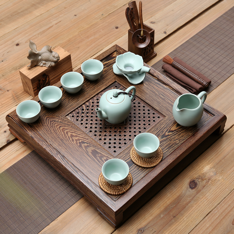 Friend is chicken wings wood tea tray zisha teapot teacup solid wood tea set a complete set of kung fu contracted tea tea table