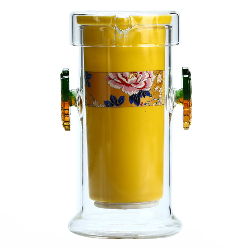 Friend is glass ceramic tea tea with heat - resistant ears tea teapot tea cups, random send a cup