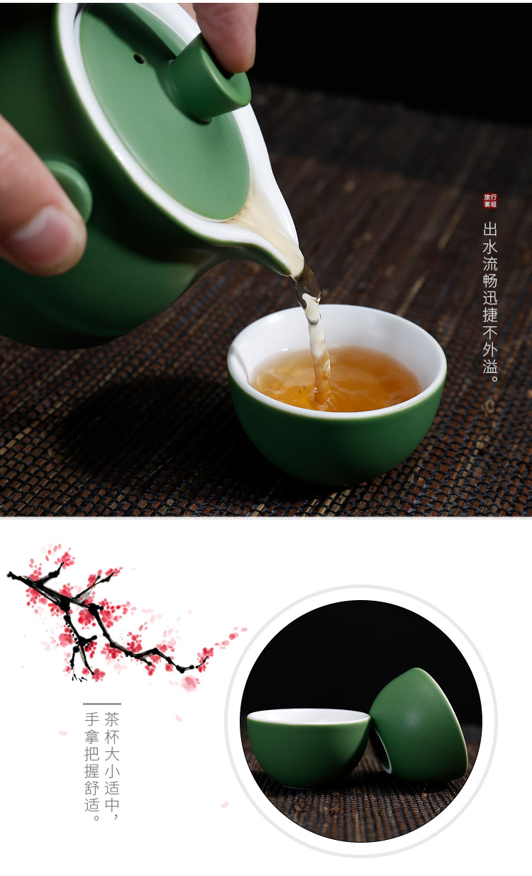 Friends are the family travel portable package mini ceramic kung fu tea set three cups a caddy fixings. A teapot