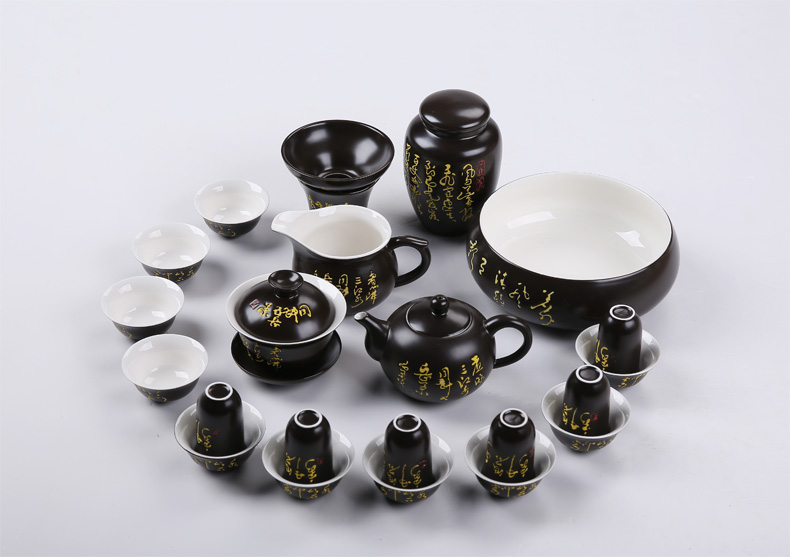 Friends is a complete set of ceramic kung fu tea tea art supplies accessories teapot teacup tea tea caddy fixings