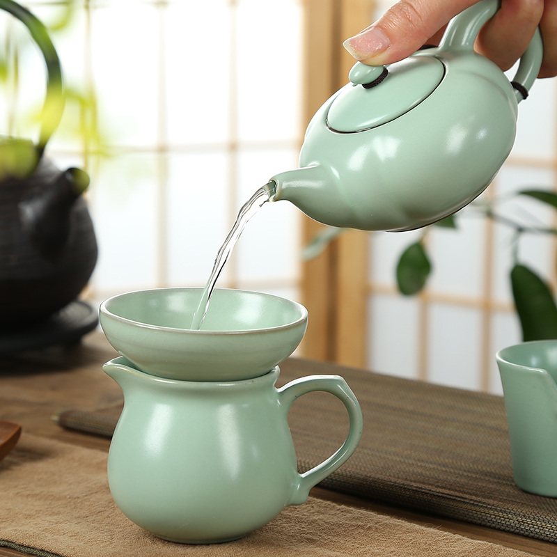 Friends is your up kung fu tea tea set the teapot tea sea, open the slice your porcelain ceramic tea set for