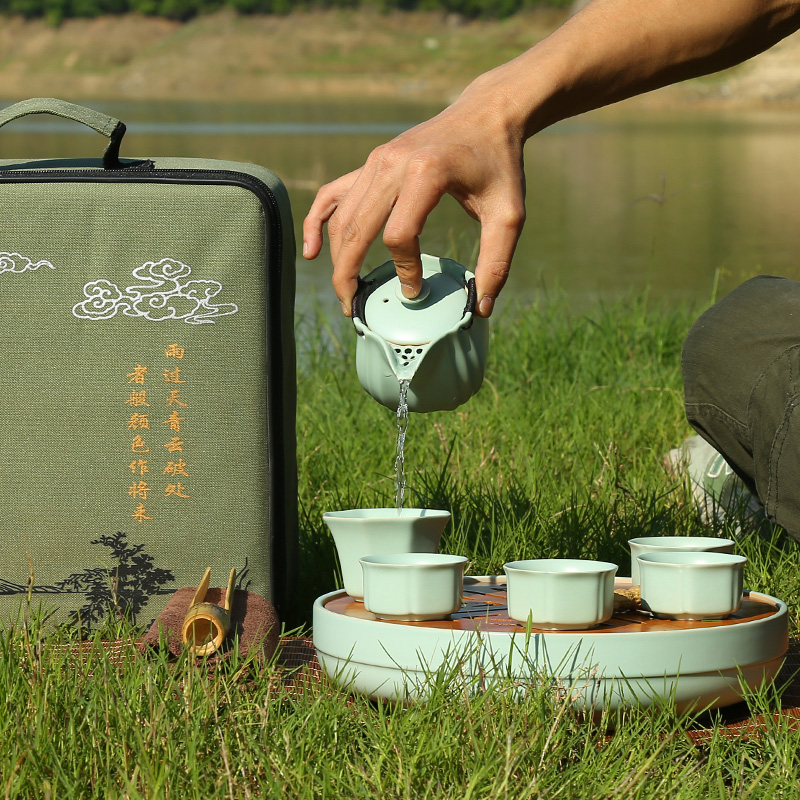 Your up travel portable kung fu tea set suit Japanese is suing teapot teacup tea tray of a complete set of ceramic dry terms