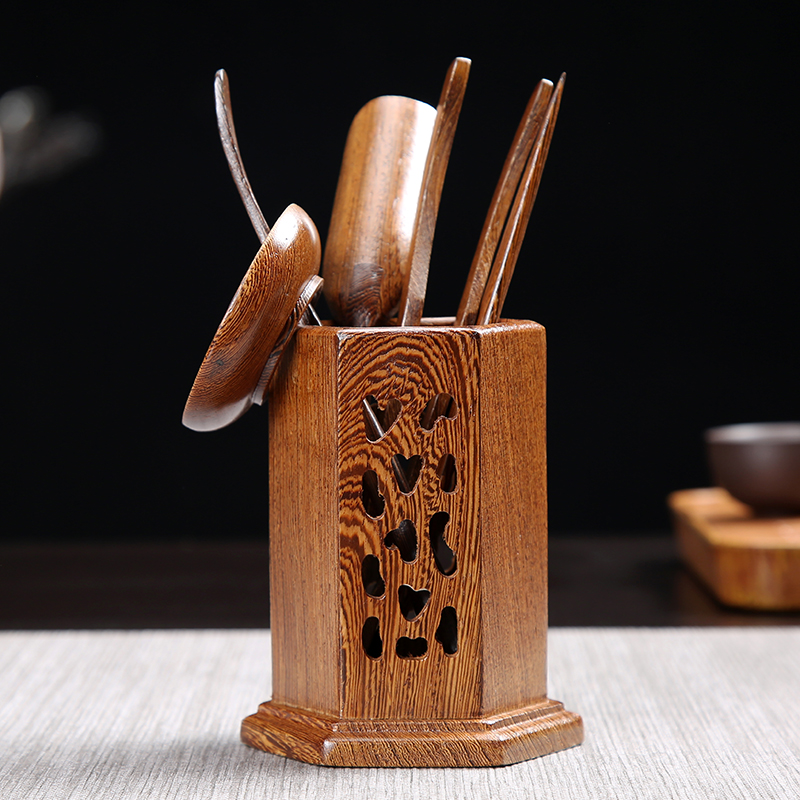 Kung fu tea sets with parts of a complete set of solid wood ebony spend pear wenge ceramic tea six gentleman with zero combination