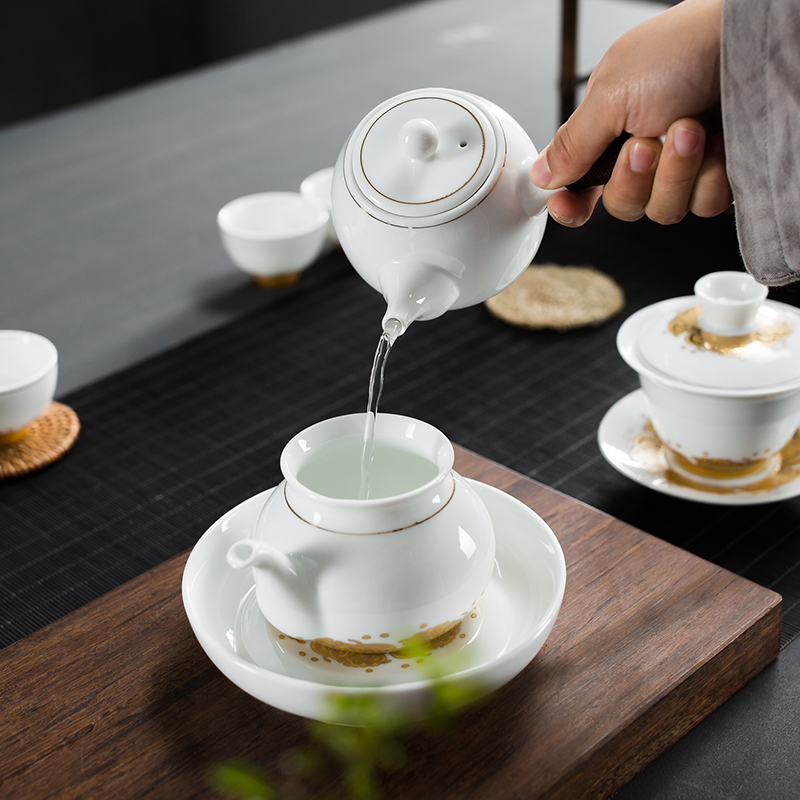 Friend is blue and white porcelain tea set kung fu tea set ceramic teapot tureen side of a complete set of domestic cup suits for