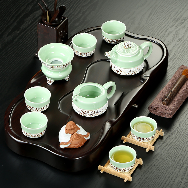 Friend is ceramic tea set brother your up up of a complete set of kung fu tea set the whole piece of ebony tea tray tea table