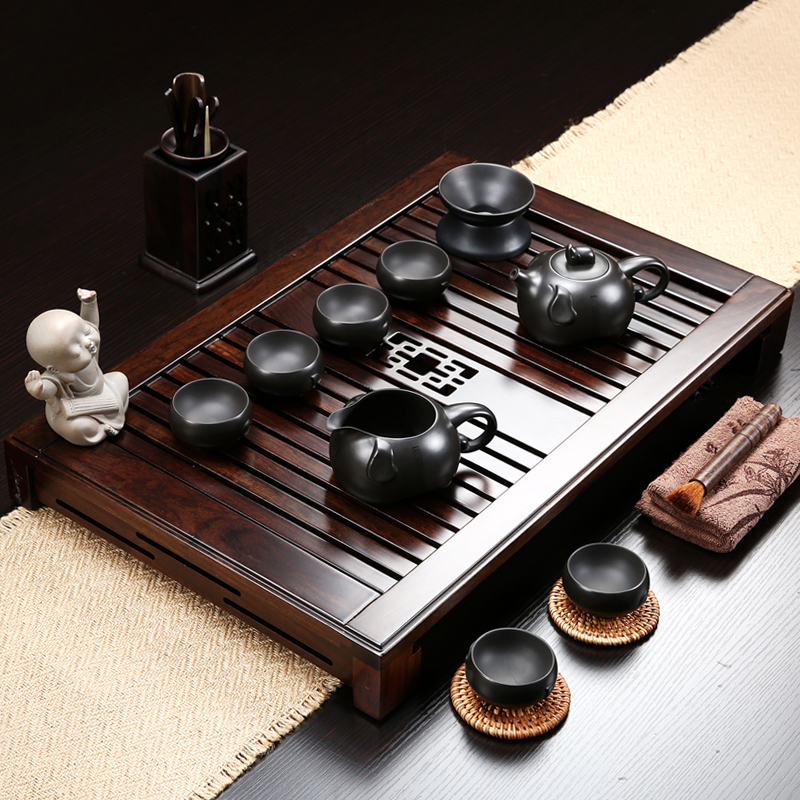 Friend is ebony tea tray tea sets are it to kung fu tea cups of a complete set of solid wood, contracted sea water tea table