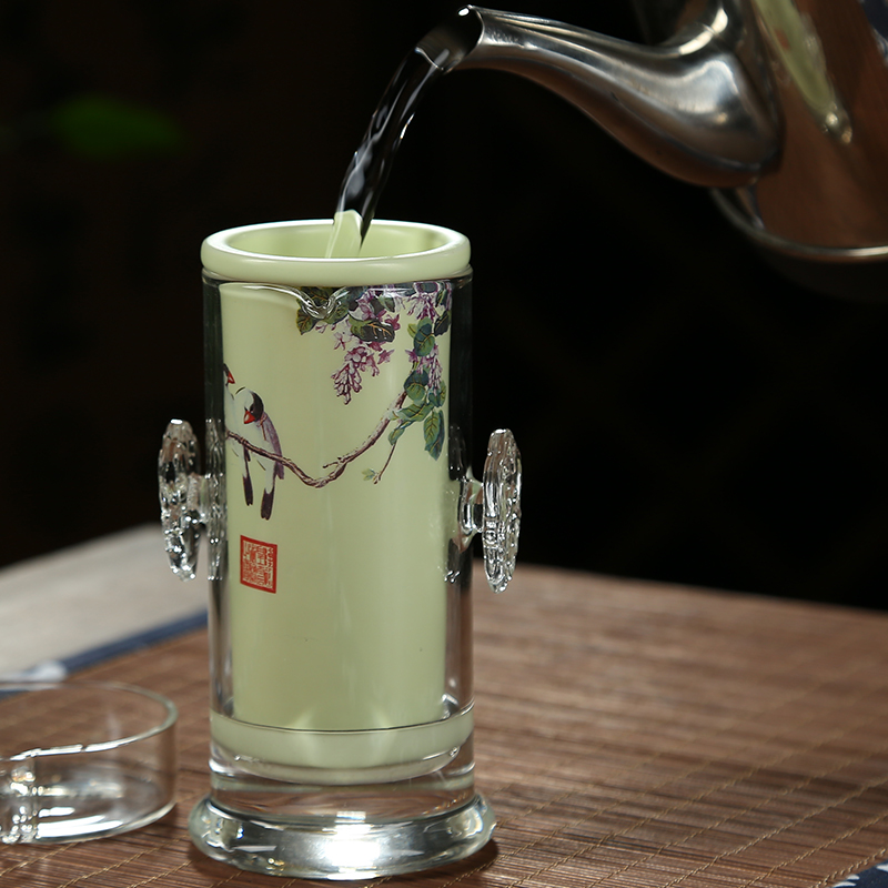 Friend is glass ceramic tea tea with heat - resistant ears tea teapot tea cups, random send a cup