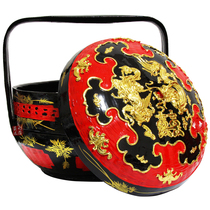 Yongchun Lacquer Basket Folk Handicraft three-dimensional Longfeng Bamboo-made of large lacquer wedding Wedding Ornaments Basket Burning Incense Basket and Basket Lacquer Art