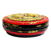 Yongchun Lacquer Basket Folk Handicraft three-dimensional Longfeng Bamboo-made of large lacquer disc dried fruit tray Water fruit tray Tray Wedding