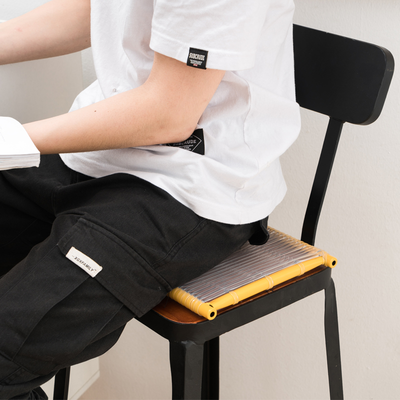 Summer chair in breathable mass cushion comfortable ventilation wood seat garment factory staff chair mat