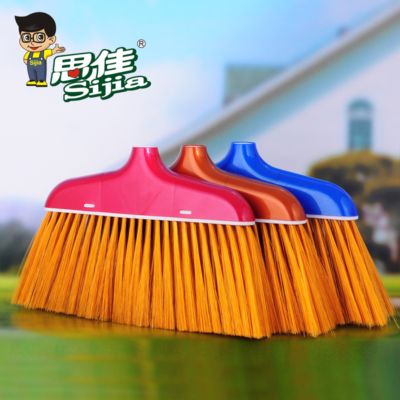 Sijia Living room Bedroom Soft Gross Plastic Sweep LENGTHENED STAINLESS STEEL HANDLE BROOM HOME FLOOR CLEAN BROOM