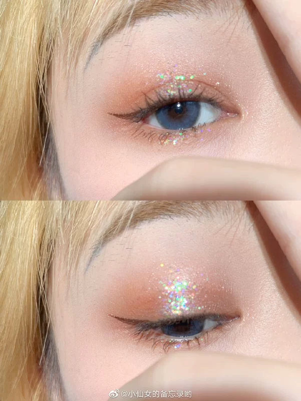Màu sắc phù hợp với màu hoa Flortte Hoa bốn màu bóng mắt màu đất phù hợp với long lanh long lanh gel sequin lưới màu đỏ - Bóng mắt