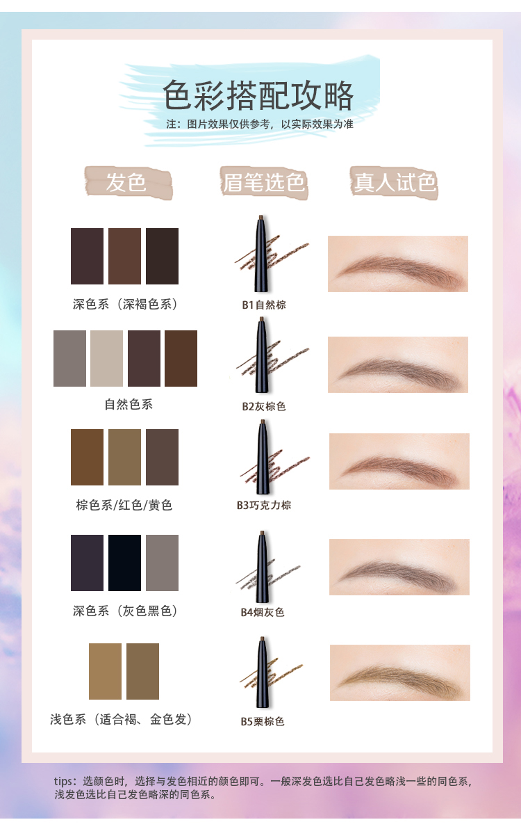 2 túi FLORTTE hoa Lolita xoay hai đầu lông mày bút chì siêu mịn tự nhiên tinh tế dễ dàng để tô màu - Bút chì lông mày / Bột / Stick chì kẻ mày black rouge