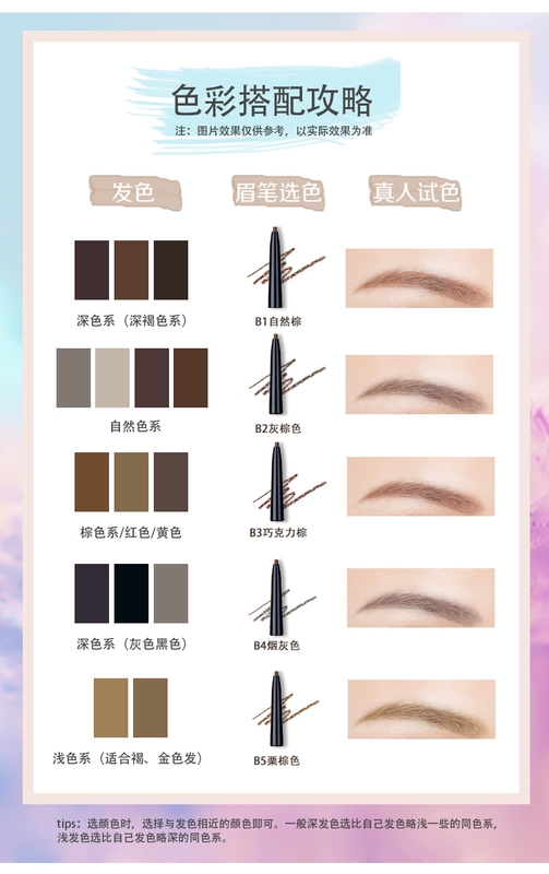 2 túi FLORTTE hoa Lolita xoay hai đầu lông mày bút chì siêu mịn tự nhiên tinh tế dễ dàng để tô màu - Bút chì lông mày / Bột / Stick