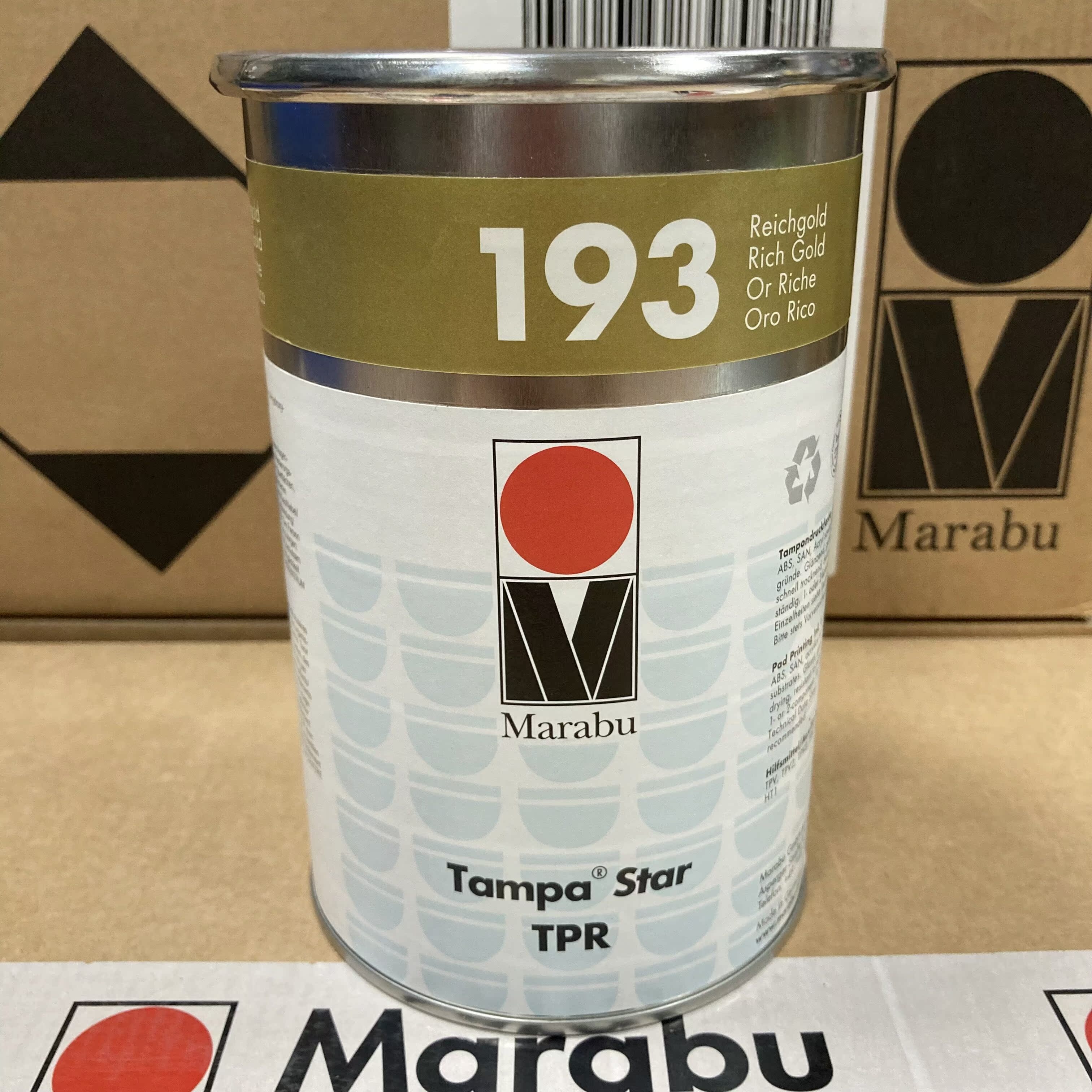 Marabu Germany Malepel ink plastic anti-alcohol TPR193 gold high-end wire transfer printing ink