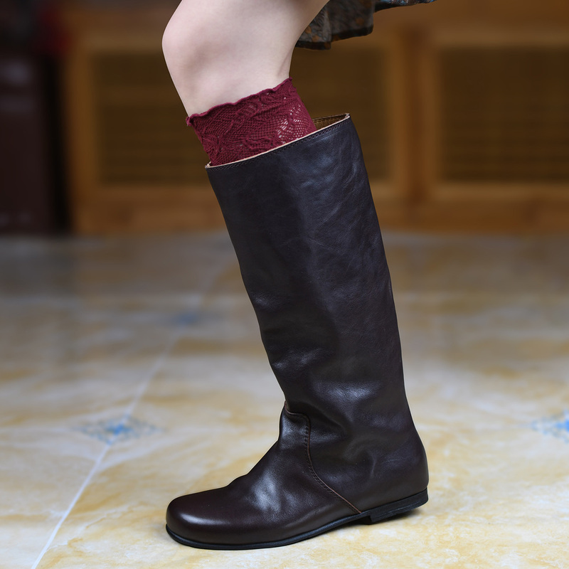 Shoe Master: Genuine Leather Long Boots for Women 2026 New Autumn/Winter Versatile First Layer Cowhide Low Heel High Tube Riding Boots