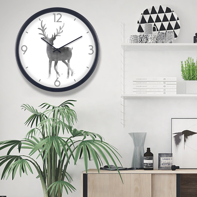 TQJ Nordic Wind Minimalist Iron Art Wall-mounted Bell European Style Bookroom Silent Hanging Table Living-room Bedroom Fashion Decorative Quartz