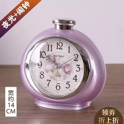 Admiralty Treasure luminous small alarm clock Creative fashion student timekeeping Quartz clock Bedroom silent bed head seat clock Seat clock