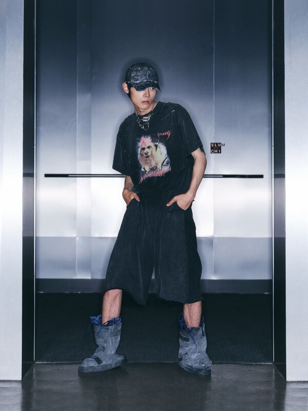 【Slum炸】Panq Space Nissan Punk Puppy Washed Black Boxy Fit Short Sleeve Tee 【Slum炸】Panq Space Nissan Punk Puppy Washed Black Boxy Fit Short Sleeve Tee