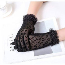 Lace Gloves Womens Thin Stretch Black Sexy BAO WeN Retro Web Yarn Korean Version Elegant Short Spring Autumn Drive Out