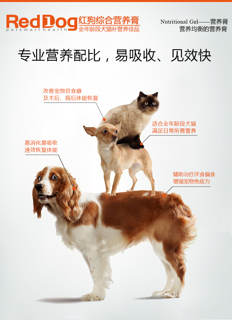 RedDog Red Dog Kem dinh dưỡng toàn diện 120g Mỹ Pet Young Cat Dog Kem dinh dưỡng Dog and Cat General - Cat / Dog Health bổ sung sữa mèo con