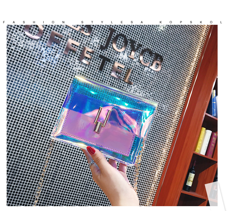 Women's Small Plastic Solid Color Fashion Transparent Square Lock Clasp Square Bag display picture 1