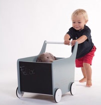 Ins hot Nordic style childrens solid wood stroller baby walker childrens room decoration storage box toy car